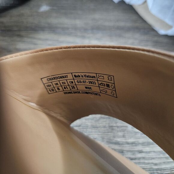 Vionic Chardonnay Block Heel Sandal Camel Brown Leather Womens 10 Wide - Picture 12 of 13